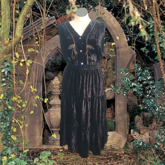 Orvis Dresses & Skirts - Black Velvet Broom Skirt